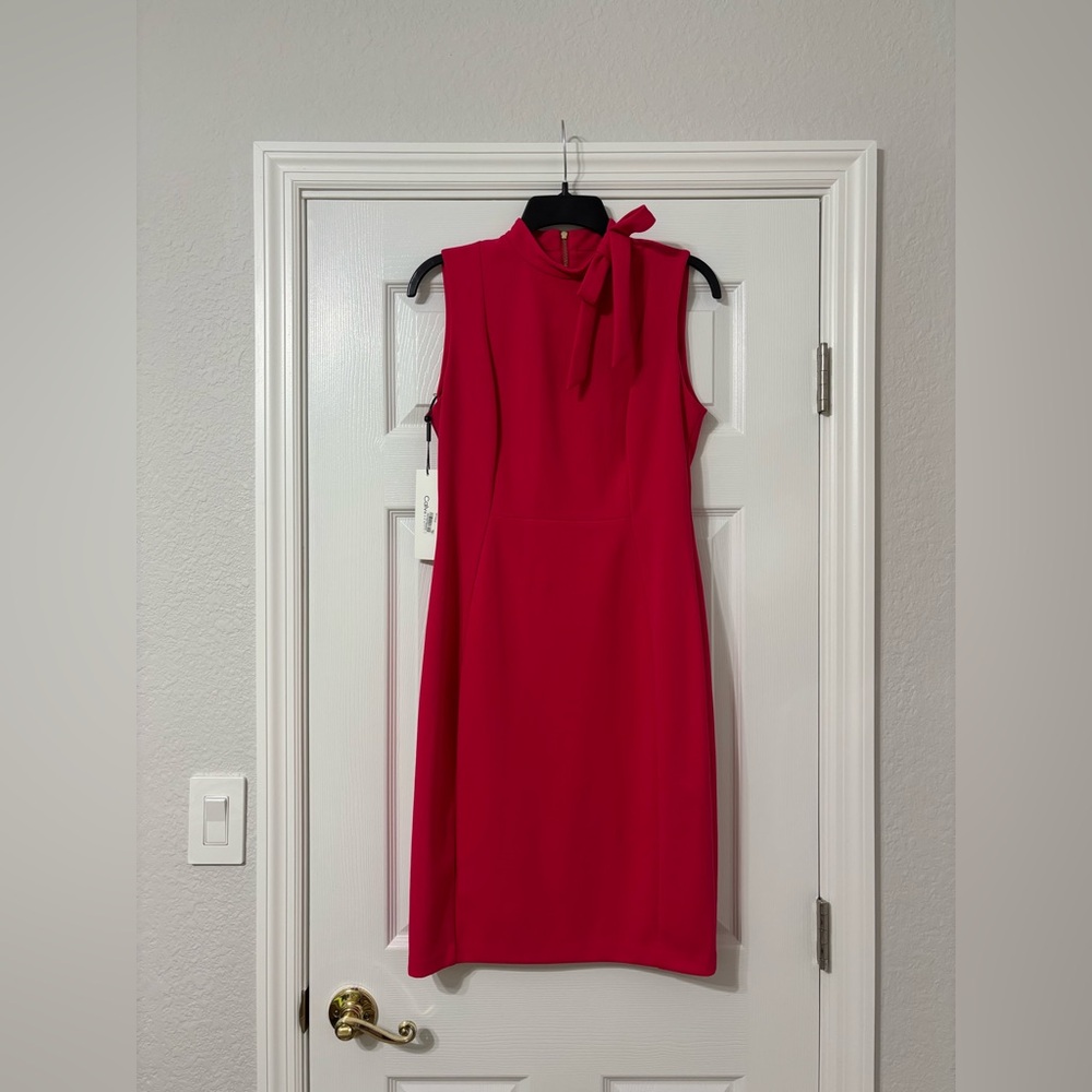 Nwt/nwot Calvin Klein Vibrant Pink Dress - Picture 3 of 8